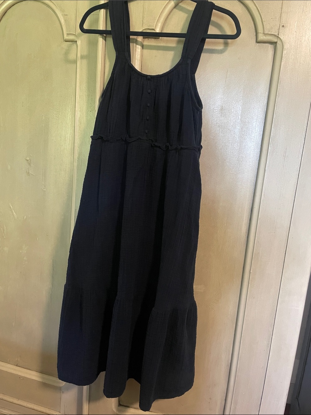 Time and Tru Navy Sleeveless Tiered Midi Dress